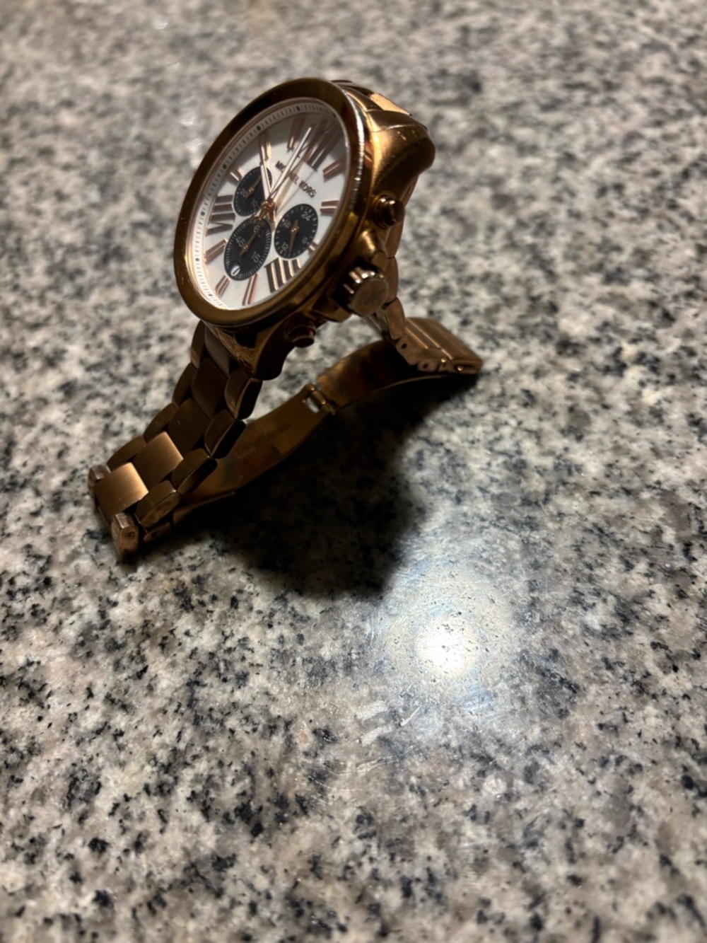 Michael Kors Rose Gold and White Chronograph Bracelet Watch - Picture 3 of 7